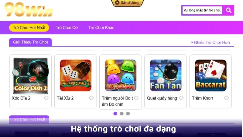 Hệ thống trò chơi đa dạng tại sảnh R88 game bài 3D